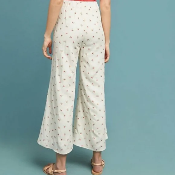 Anthro Talese Cherry Wide leg pants - Picture 3 of 8